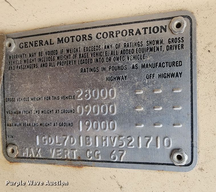 image for item MG9695 1987 GMC 7000  dump truck