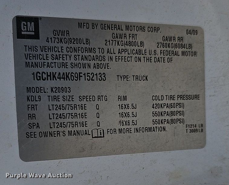 image for item MH9446 2009 Chevrolet Silverado 2500HD  pickup truck