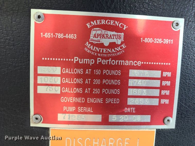 image for item MJ9466 1996 Freightliner FL70  fire truck