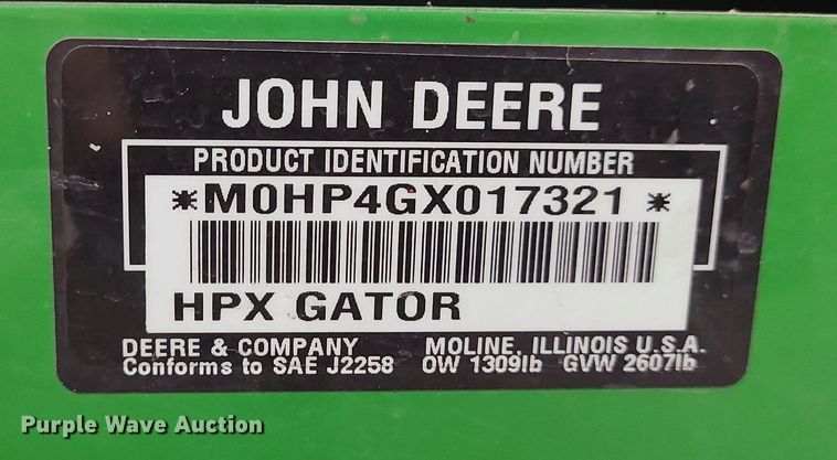 image for item MJ9467 John Deere HPX Gator  utility vehicle