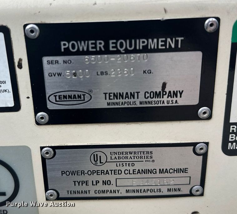 image for item MQ9502 Tennant 6500  sweeper