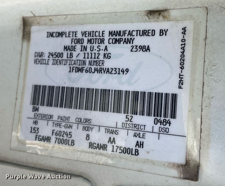 image for item NA9667 1994 Ford F600  water truck