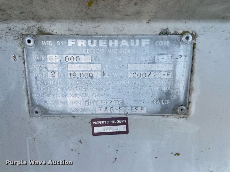 image for item NA9670 1977 Fruehauf TAG-F2-ESF  tank trailer