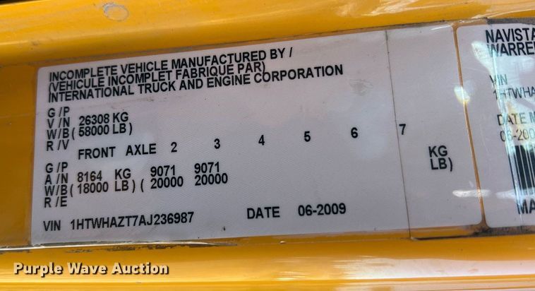 image for item NI9047 2010 International WorkStar 7400  dump truck