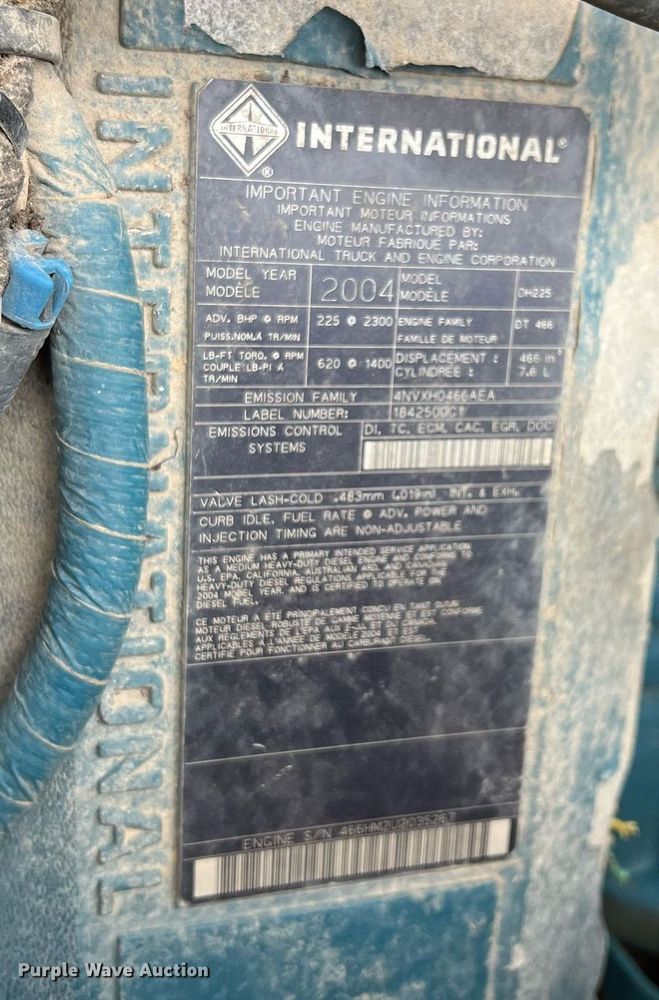 image for item NI9088 2005 International 7400  dump truck