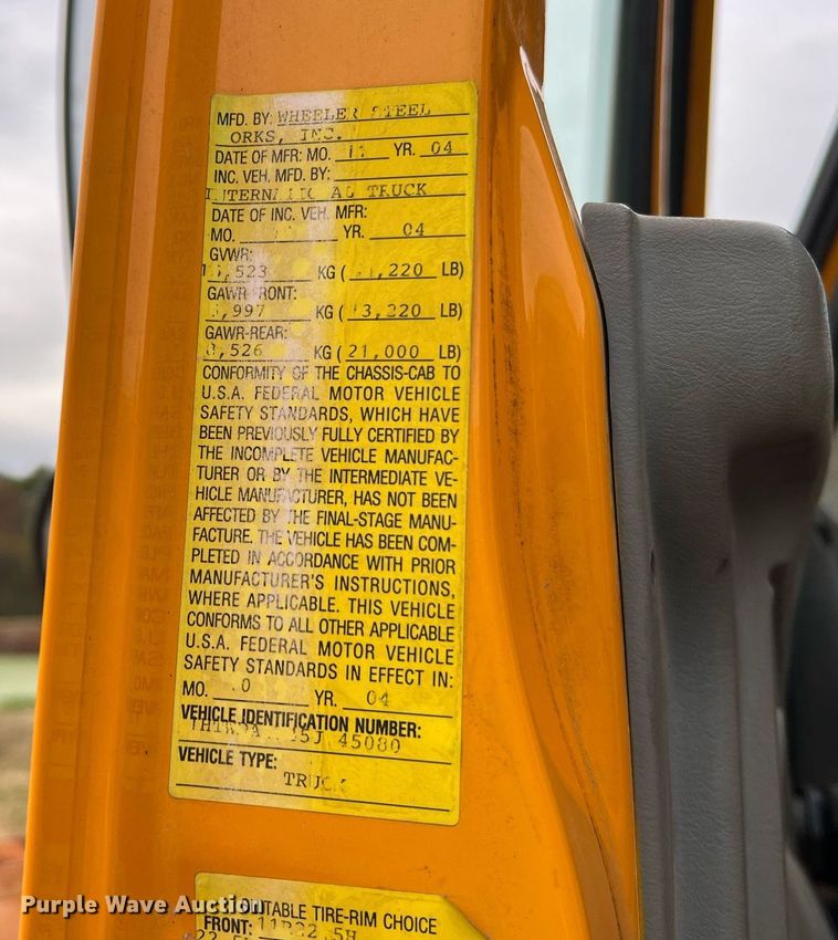 image for item NI9088 2005 International 7400  dump truck