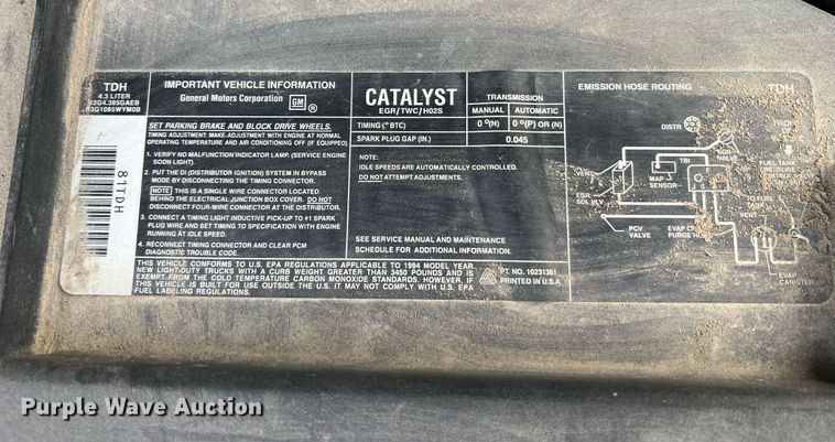 image for item NI9089 1994 Chevrolet Cheyenne 1500  pickup truck