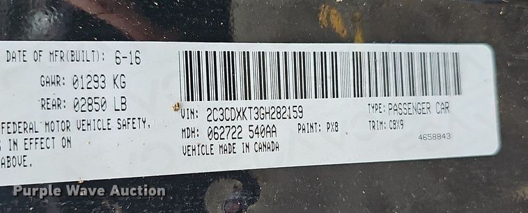 image for item NP9042 2016 Dodge Charger Police