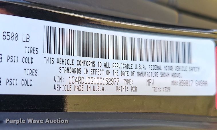 image for item NP9067 2012 Dodge Durango Crew  SUV