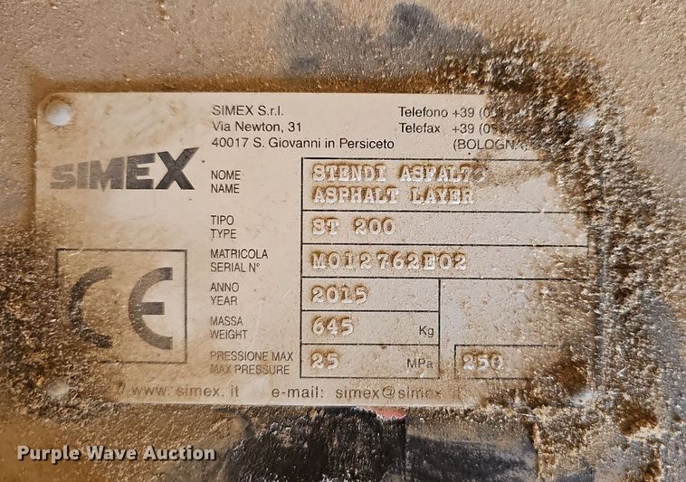 image for item NP9072 2015 Simex ST 200  skid steer asphalt float