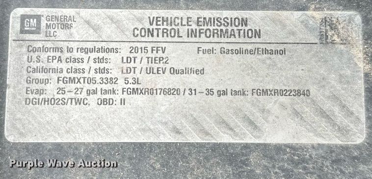 image for item NQ9301 2015 Chevrolet Tahoe Police  SUV