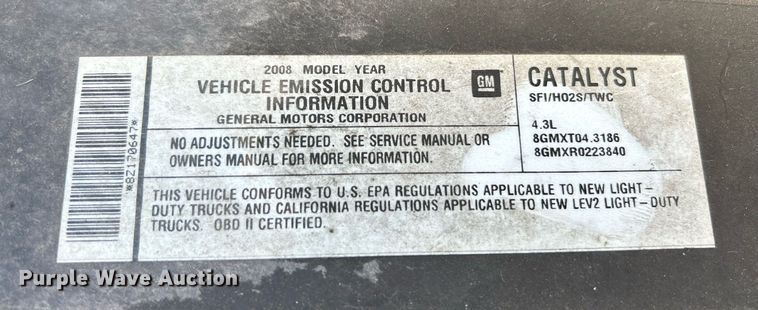 image for item NQ9996 2008 Chevrolet Silverado 1500  pickup truck