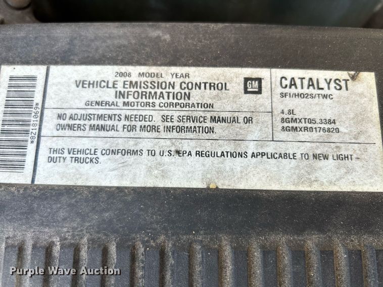 image for item NQ9998 2008 Chevrolet Silverado 1500  Ext. Cab pickup truck