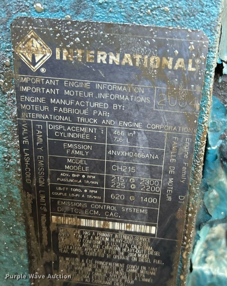 image for item NR9315 2005 International 7400  dump truck