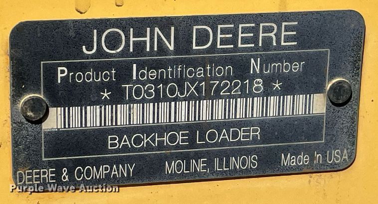 image for item NY9922 2009 John Deere 310J  backhoe