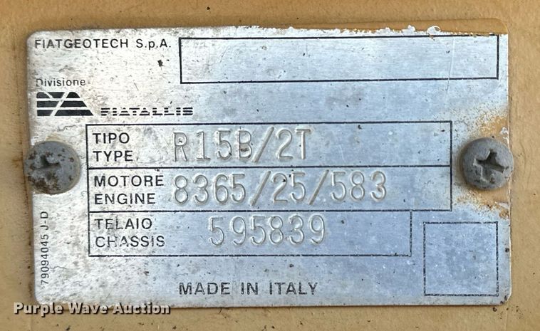 image for item OK9098 1990 Fiat-Allis FR15B Turbo  wheel loader