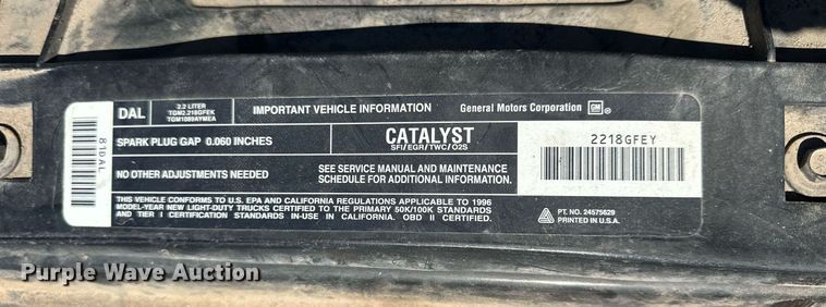 image for item OK9128 1996 Chevrolet S10  pickup truck