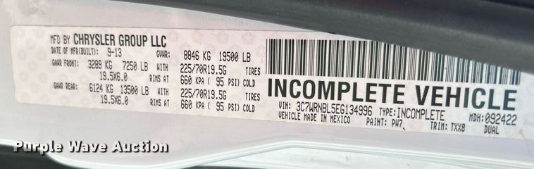 image for item DJ6427 2014 Dodge Ram 5500HD  flatbed truck