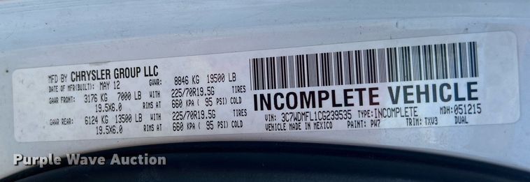 image for item DJ6428 2012 Dodge Ram 5500HD  utility / service truck