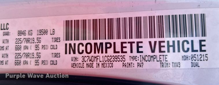 image for item DJ6428 2012 Dodge Ram 5500HD  utility / service truck