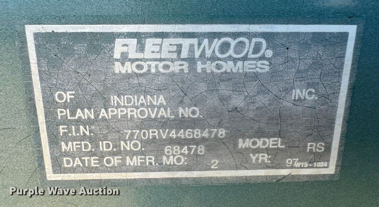 image for item DK2572 1997 Fleetwood Discovery  RV