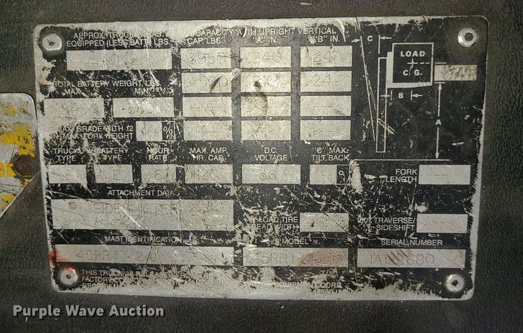 image for item DK4133 1992 Crown 45RRTT  forklift