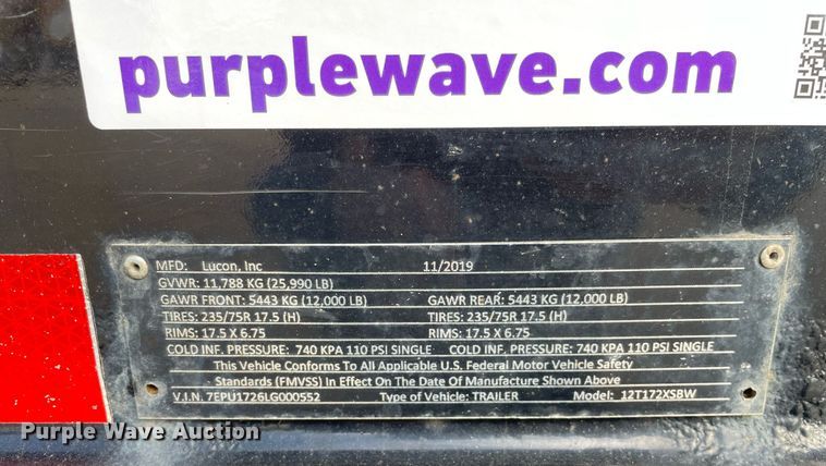 image for item DP0109 2020 Custom Heavy Haul 12T172XSBW  equipment trailer