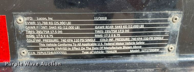 image for item DP0110 2020 Custom Heavy Haul 12T172XSBW  equipment trailer