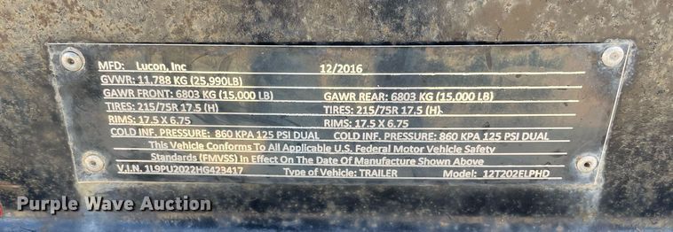 image for item DP0112 2017 Custom Heavy Haul 12T202ELPHD  equipment trailer