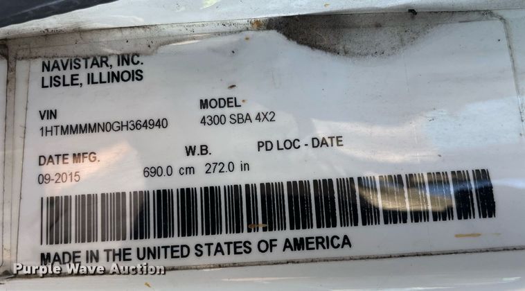 image for item DP0192 2016 International 4300  flatbed truck