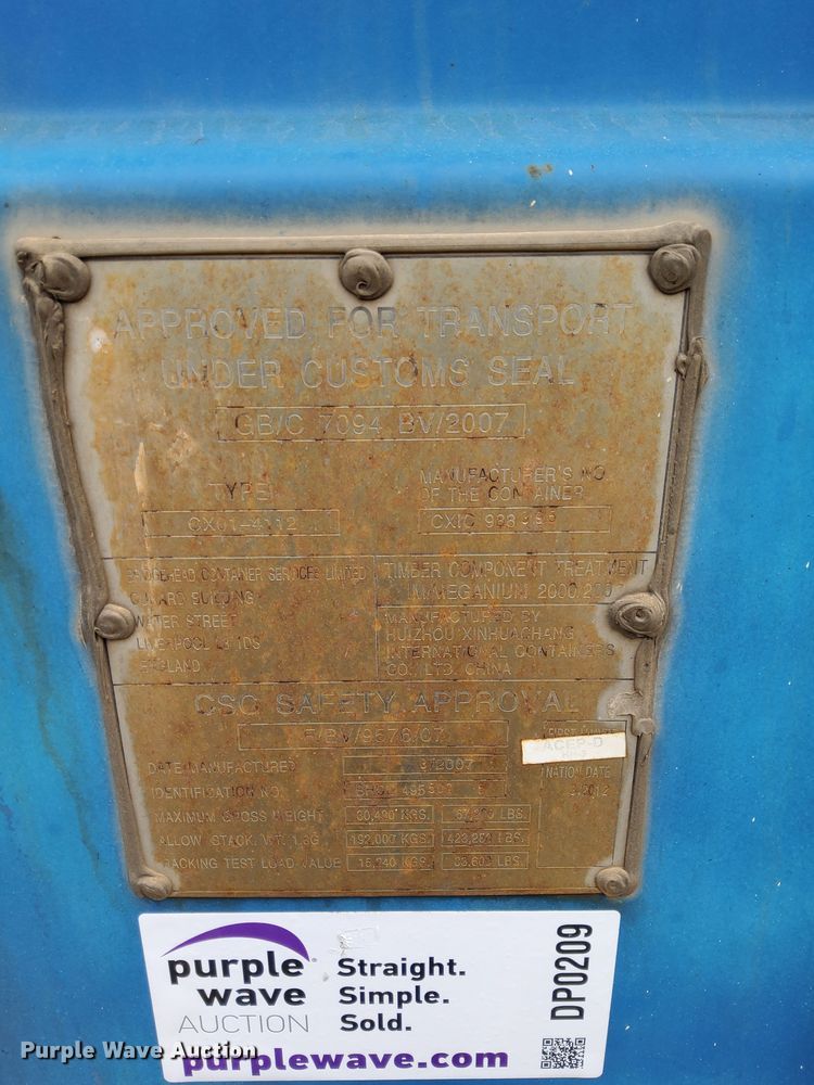 image for item DP0209 2007 Huizhou Xinhuachang CX01-4112  shipping container