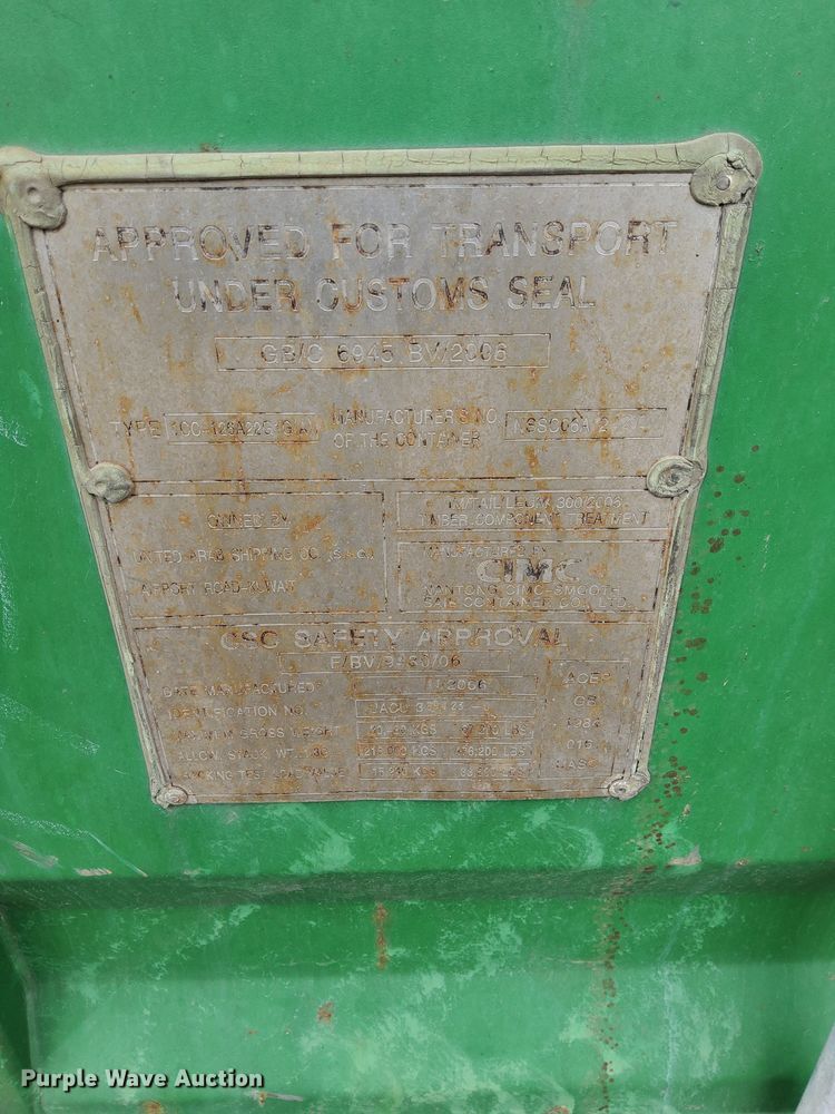 image for item DP0211 2006 CIMC 1CC-126A22616(A)  shipping container