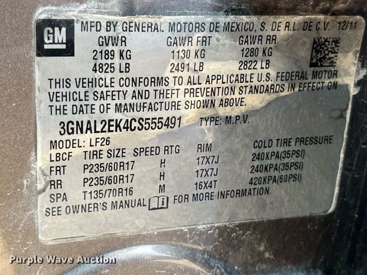 image for item DP2123 2012 Chevrolet Captiva  SUV