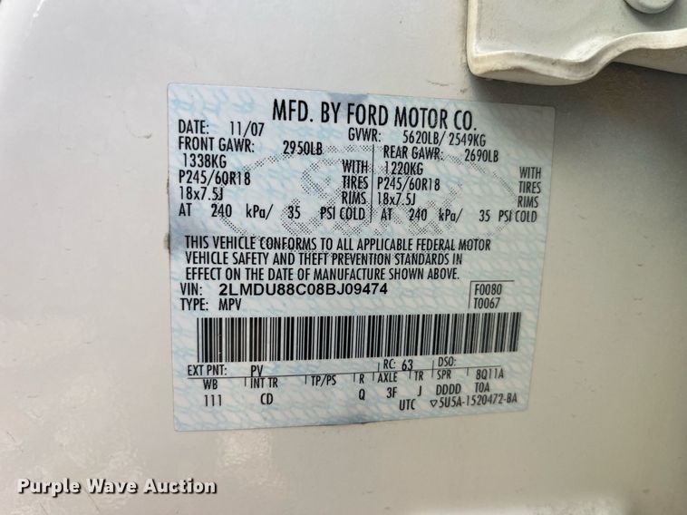 image for item DP2127 2008 Lincoln MKX  SUV