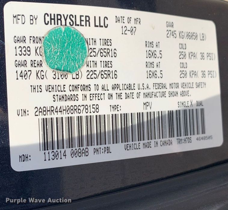 image for item DP8716 2008 Chrysler Town & Country LX  van