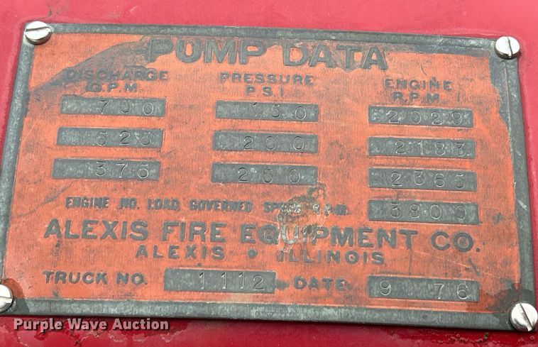 image for item DQ1020 1975 Dodge D800  pumper fire truck