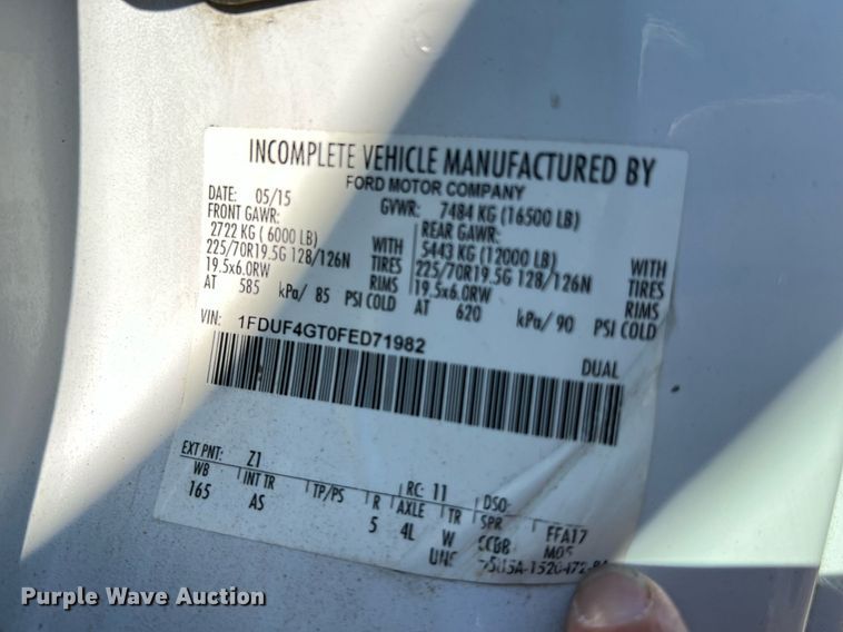 image for item DQ2233 2015 Ford F450 Super Duty  utility / service truck