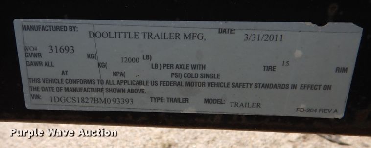 image for item DR5813 2011 Doolittle  enclosed cargo trailer