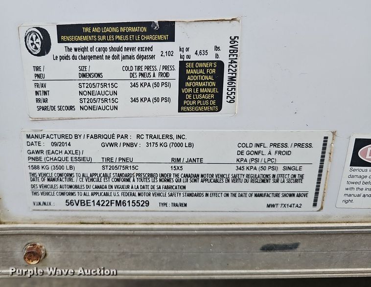 image for item DS5664 2015 RC Trailers  enclosed cargo trailer