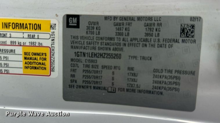 image for item DW2877 2017 GMC Sierra 1500  pickup truck