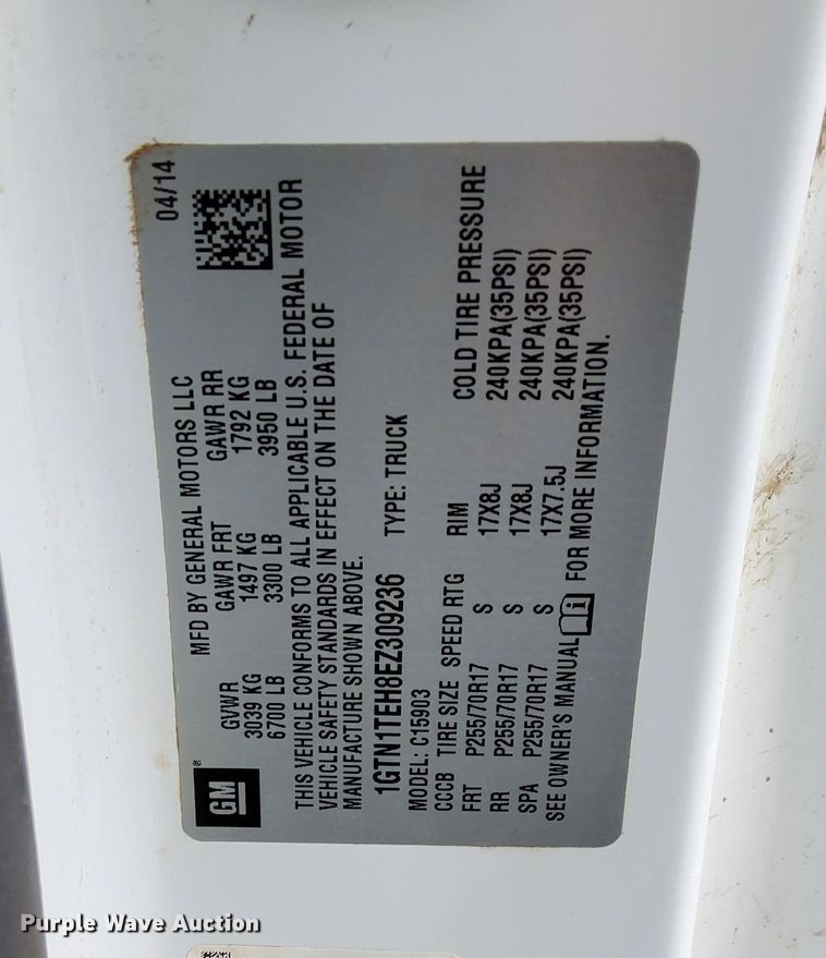 image for item DW2878 2014 GMC Sierra 1500  pickup truck