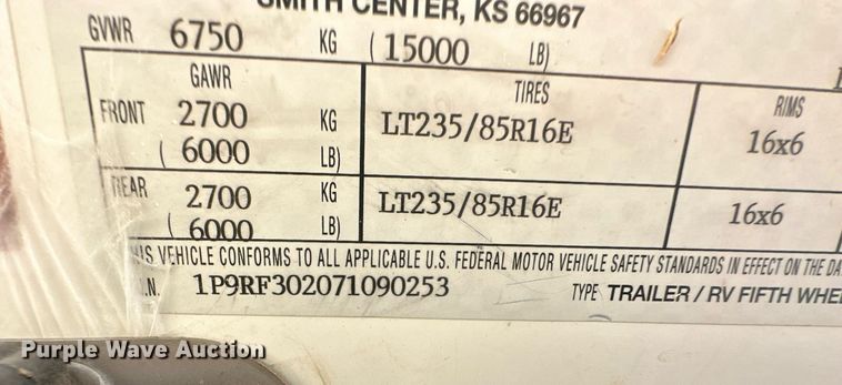 image for item IU9033 2007 Peterson Industries Excel  camper