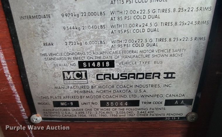 image for item JG9635 1980 MCI MC-9  party bus
