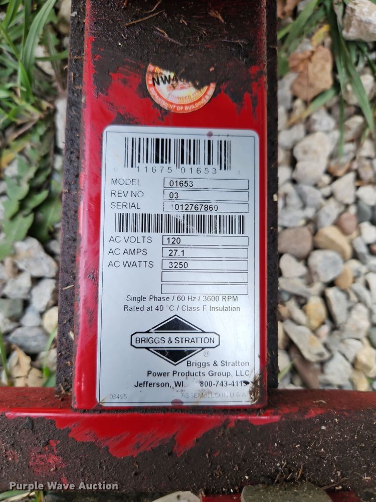 image for item LB9588 Briggs and Stratton 01653  generator