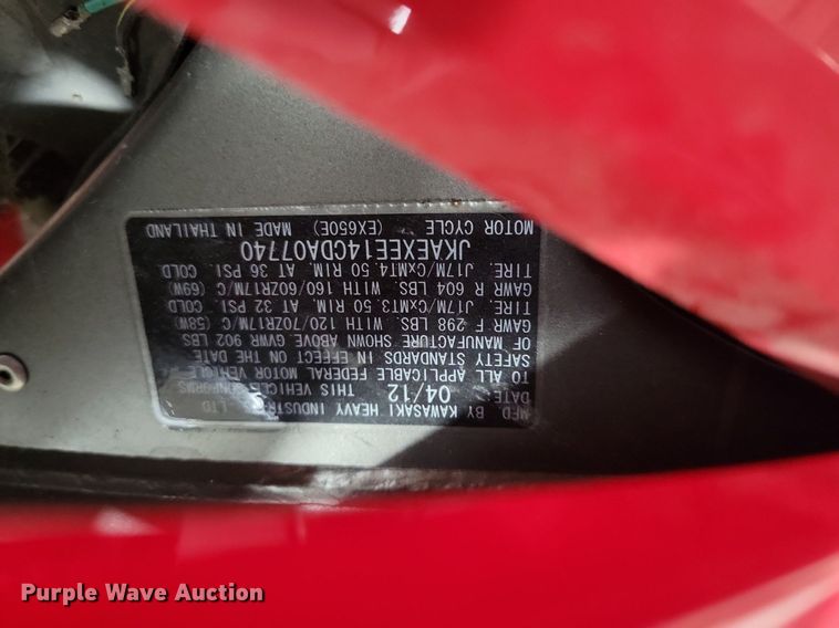 image for item LO9929 2012 Kawasaki Ninja 650  motorcycle