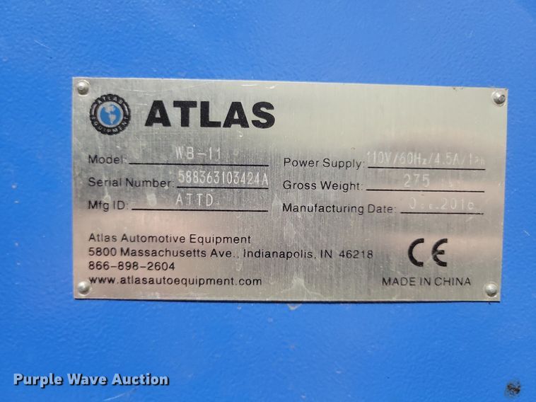 image for item LO9930 2016 Atlas WB-11  tire machine