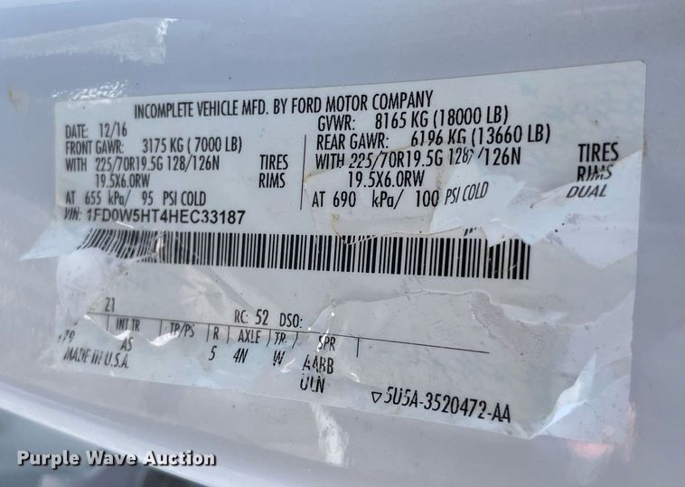 image for item LV9106 2017 Ford F550 Super Duty Crew Cab utility / service truck