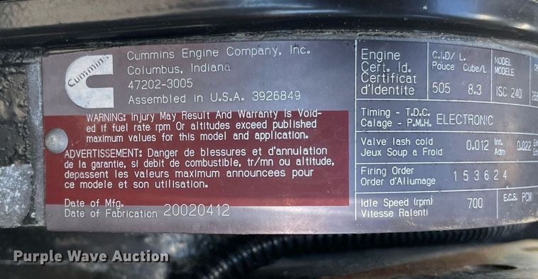 image for item LV9109 2003 Sterling Acterra  sprayer truck