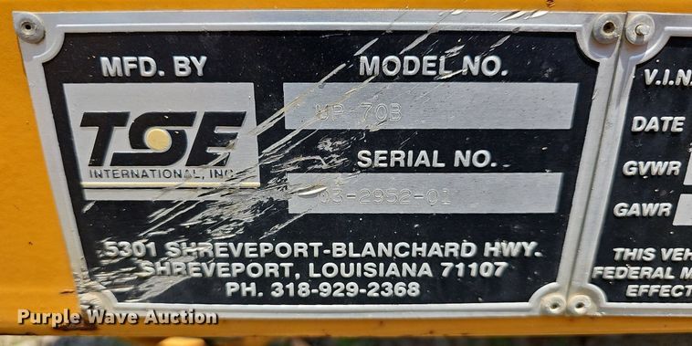 image for item LW9666 2003 TSE International UP70B  cable puller