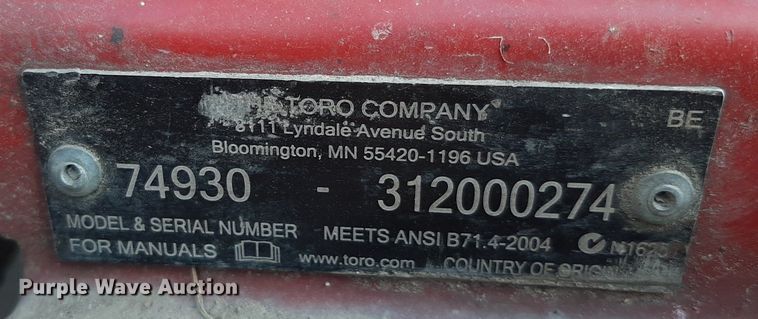 image for item LX9797 Toro 74930  ZTR lawn mower